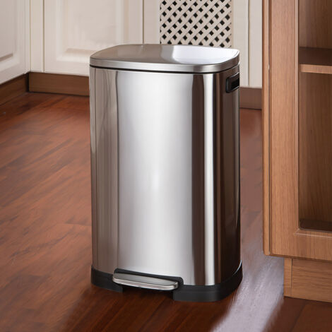 50L Stainless Steel Step Open Trash Can