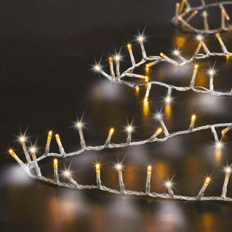 50m al aire libre blanco frío blanco cálido racimo de luz LED guirnalda alambre transparente - Feeric lights & christmas