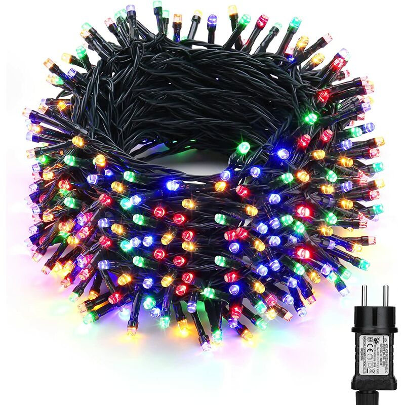 50m Guirlande Luminuese Extérieur led 500 led Multicolore avec Prise pour Noël Mariage Fête Maison Jardin