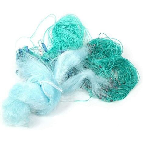 50m Longueur 1.5m Hauteur Trois Couches Filet de Pêche Lourd avec Flotteur Accessoires de Pêche Évier Net(4 Finger)