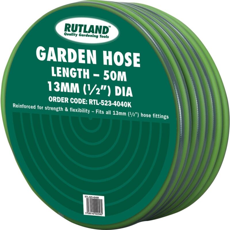 Rutland 50M Reinforced Garden Hose Coil 1/2" Bore