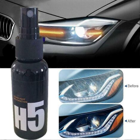 50ml Spray pour entretien des phares de voiture, agent rénovateur, polish réparation, nettoyant et lustrant optique