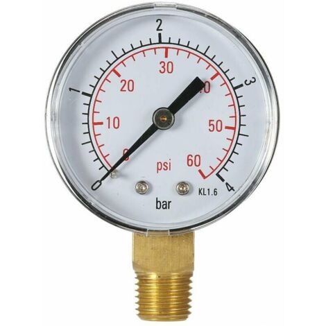50mm 060psi 04bar Filtro per piscina Quadrante pressione acqua Manometro manometro idraulico Filettatura 1/4" NPT