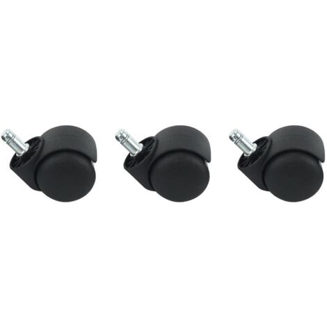 50mm Chaise De Bureau Roulettes Roulettes - Jeu De 5 - Noir
