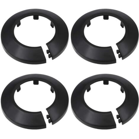 50mm Tube Couvercle Décoration PP Radiateur Écusson Eau Tube Mur Couvercle Noir 4 Pcs