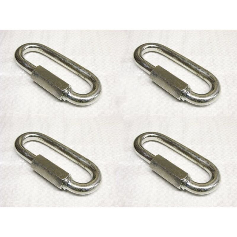 Securefix Direct - X4 4MM Galvanised Long Series Quick Link - Rope Secure Attach Galv Maillon