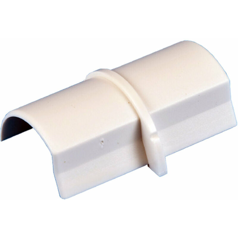 50mm x 25mm White Smooth Fit Coupler Joiner Trunking Adapter Wall Conduit av tv