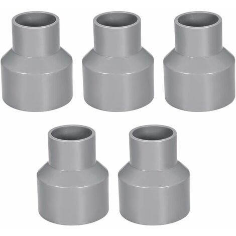 50mm x 32mm PVC Pipe Reducer Fitting Coupling Hub Coupling DWV Gray 5Pcs