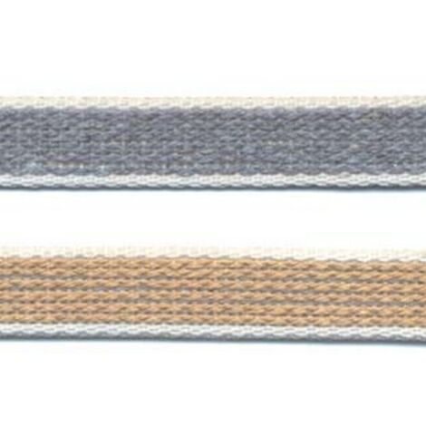50MT CINTINO COTONE AVANA E GRIGIO PER AVVOLGIBILI - mt.50x mm.18h. in rotolo