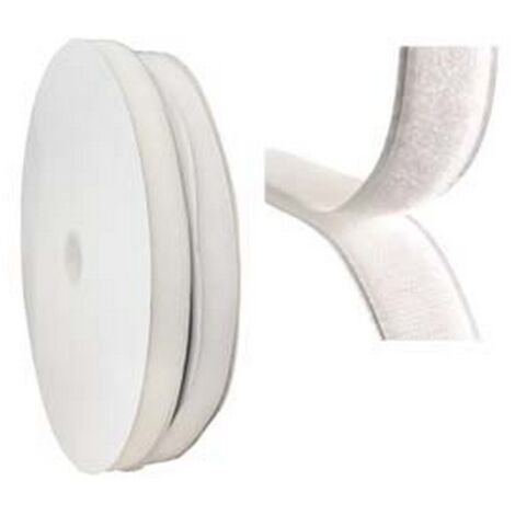 50MT FETTUCCIA VELCRO BIANCA - mm.20 maschio adesiva