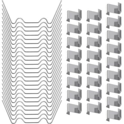 50p Clips de Vitrage pour Serre. 25 Clips Z et W Clip de Fixation pour Vitrage Clip pour Verre de Serres en Acier Inoxydable. Résistants aux Intempéries Pinces Accessoires de Serre