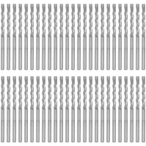 50PCS 1/8 Inch Drill Bits High Speed Steel Spiral Saw Bit Set for Wood and Plastic Cutting Silver
