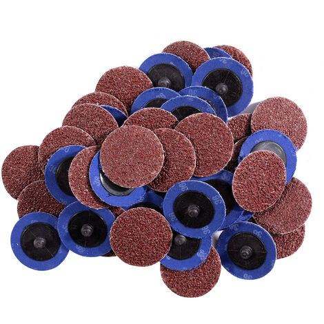50Pcs 2in Ponçage Disques De Meulage 36 Grains D'oxyde D'aluminium Meuleuse Rouleau De Verrouillage Disque Antirouille Enlevement De La Peinture Broyeur Accessoires, modele: 50Pcs