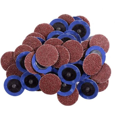 50Pcs 2in Ponçage Disques De Meulage 36 Grains D'oxyde D'aluminium Meuleuse Rouleau De Verrouillage Disque Antirouille Enlevement De La Peinture Broyeur Accessoires, modele: 50Pcs