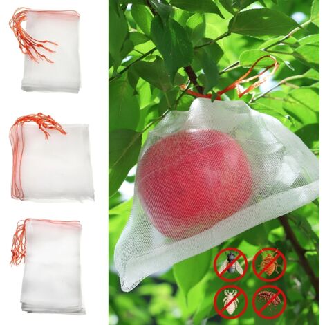 50pcs 55X35cm blanc fruits de protection des plantes avec sac en filet Garden Greenhouse housse de protection des plantes fruits accessoires de jardin