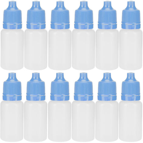 50Pcs 5ml Empty Dropper Bottles Squeezable Eye Liquid Bottle Container with Lids PlugsBlue