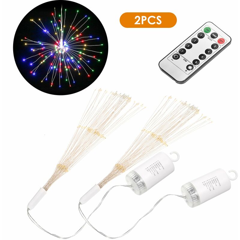 

Cadena de luces navidenas, bateria de la caja de gancho, decoracion de luces al aire libre del jardin,Multicolor, paquete de 2