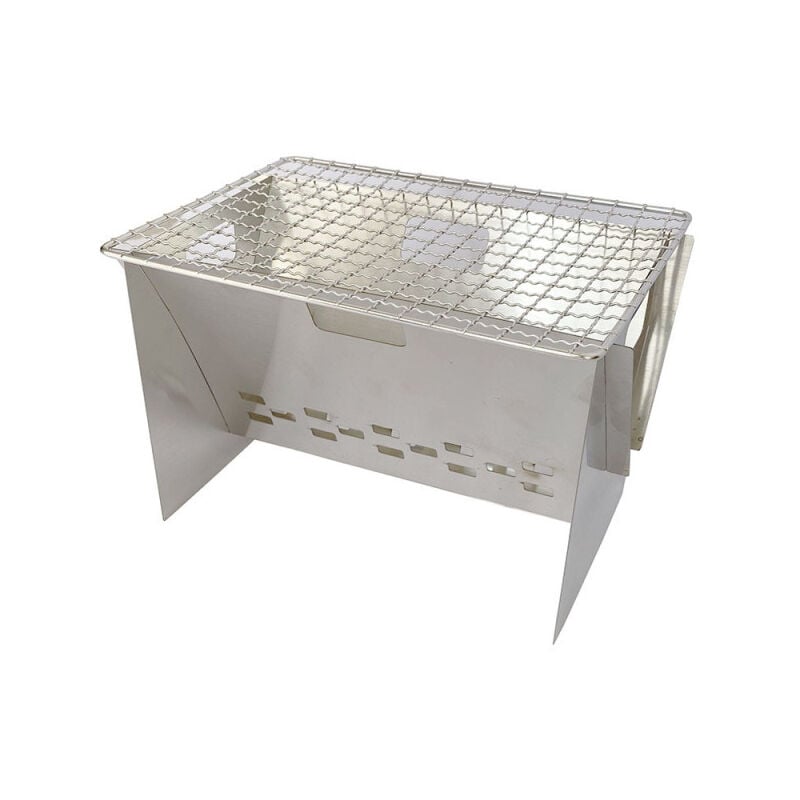 GTA - lifcausal Réchaud bbq Mini Portable en Acier Inoxydable avec Housse de Transport Idéal pour Camping, Randonnée, Trekking et Barbecue en Plein