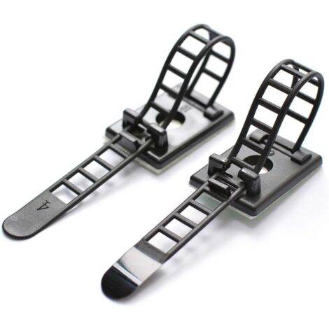 50pcs Adhesive Cable Ties Cable Ties Adhesive Cable Ties Adjustable Nylon Cable Ties (Black)