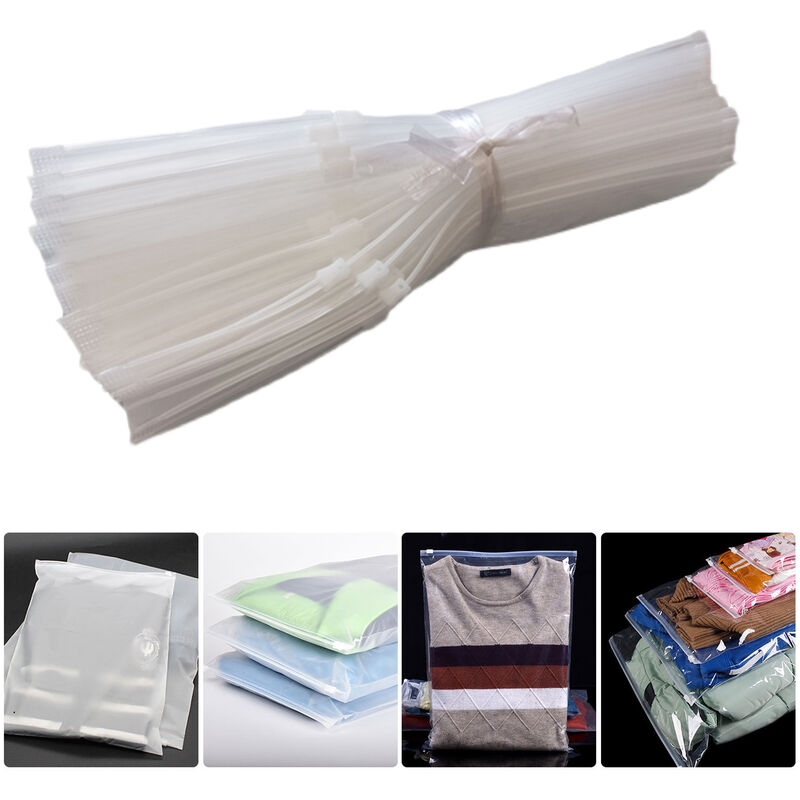 

50pcs Bolsas de embalaje Bolsa transparente Bolsa de plastico con cremallera Bolsas de polietileno Bolsa de almacenamiento con cierre deslizante