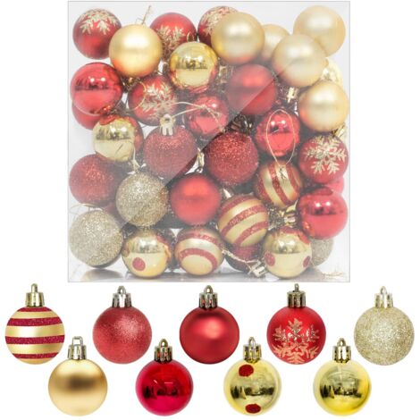 50pcs Boules Dorées de Noël Belles à Suspendre pour Arbres de Noël, Fêtes, Mariages, Décorations, 4 cm