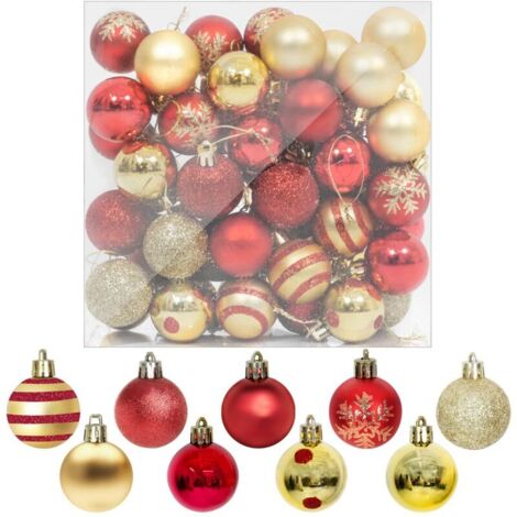 50pcs Boules Dorées de Noël Belles à Suspendre pour Arbres de Noël, Fêtes, Mariages, Décorations, 4 cm