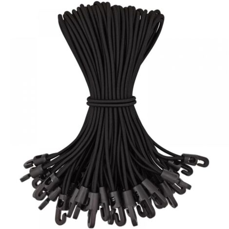 50pcs bungee cords with hooks, high quality rubber bungee cords with hooks for pool covers