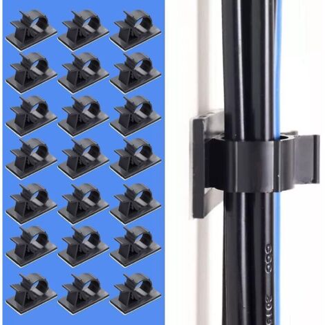 50Pcs Câbles Adhésifs Réglable Clips de Câble,Premium Adhésif 3M Fil Nylon Colliers de Serrage Câble,Attaches Câbles pour Organiseur Bureau,Ordinateur Cordon Électrique,Voiture et Maison(Noir)
