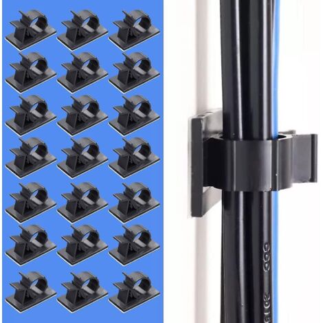 50Pcs Câbles Adhésifs Réglable Clips de Câble,Premium Adhésif 3M Fil Nylon Colliers de Serrage Câble,Attaches Câbles pour Organiseur Bureau,Ordinateur Cordon Électrique,Voiture et Maison(Noir)