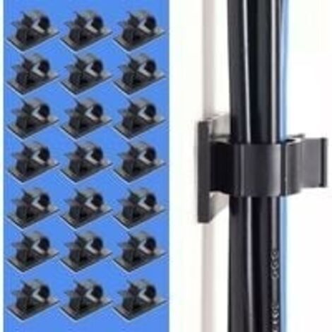 50Pcs Câbles Adhésifs Réglable Clips de Câble,Premium Adhésif 3M Fil Nylon Colliers de Serrage Câble,Attaches Câbles pour Organiseur Bureau,Ordinateur Cordon Électrique,Voiture et Maison(Noir)