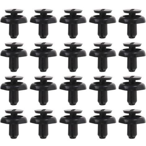 50pcs Clips de Retenue de Radiateur de Moteur de Voiture 5325920030 Compatible avec Avensis Rivets en Plastique Clips de Garniture Automatique Clip de Fixation pour Trou de 7mm, Noir