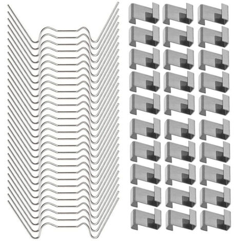 50PCS Clips de Vitrage pour Serre 25 Clips Z et W en Acier Inoxydable Fixation pour Verre de Serre Résistant aux Intempéries Accessoires Serre Jardin