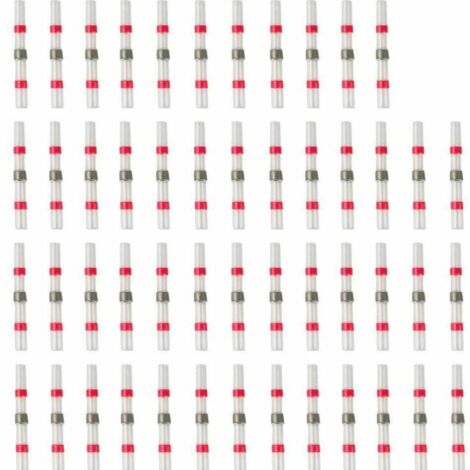 XINUY 50pcs Cosses Electriques Souder Gaine Thermorétractable Terminaux Cuivre Electrique, Fil Câble Connecteur,Rouge 402.7mm