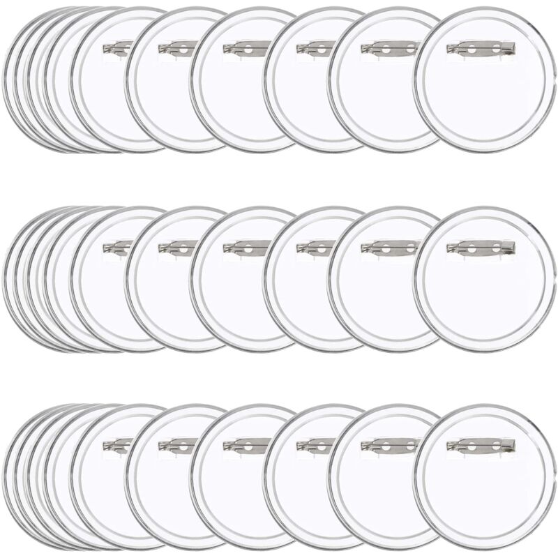 50pcs Faire Ses Badges Particulier Badges Transparent En Acrylique Badges Personnalisés 45mm avec épingle Badge Épingle Acrylique pour Badges