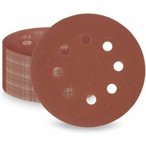 50pcs Feuilles abrasives 1200 Grits,125mm 5 pouces 8 trous Disques abrasifs pour ponceuse orbitale et tous les outils oscillants (1200 x 50pcs)