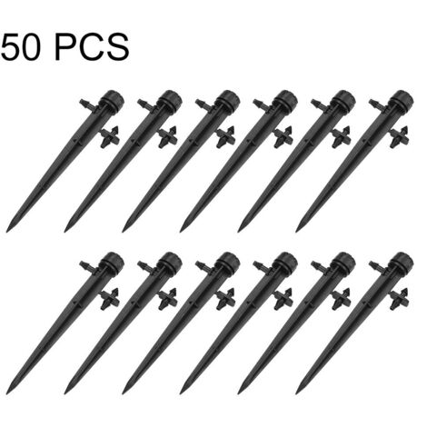 50pcs goutteur d'irrigation de Jardin 8 Trous émetteur réglable