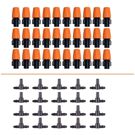 50pcs Goutteur Irrigation Réglable, 1/4'' Système Dirrigation Goutte à Goutte Micro Flow Drip Head Buses de Brouillard Dirrigatio