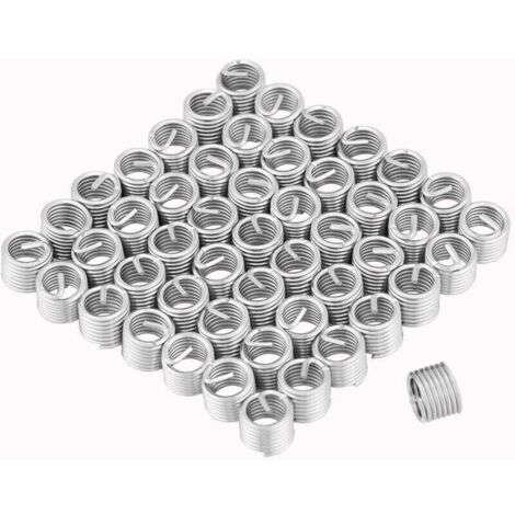50pcs Insert de Réparation de Filetage, Helicoil M8, Insert Fileté, Inserts Filetés Hélicoïdaux en Fil d\'acier Inoxydable M8 X 1,25 X 1,5D de Lueur