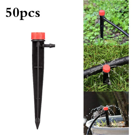50pcs Irrigation Drippers 13cm Adjustable Drip Emitters 360 Degree Water Flow Drip Irrigation System