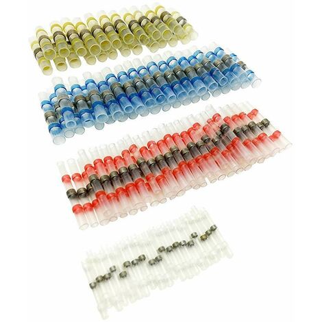 ROLEADER 50PCS Joint de Soudure Connecteur de Fil, Sopoby Thermorétractables Souder Bout à Bout Seal Electriques Isolés Etanche Marine Automobile Cuivre (23Red 12Bleu 10Blanc 5Jaunes),AAMUNPA