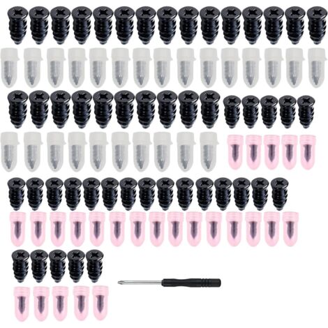 50pcs Kit Réparation Pneu Voiture, 25S+25L Clous Pneus en Caoutchouc avec Tournevis, Outil de Réparation Rapide pour Voiture Moto Vélo Camion, Étanche et Durable, Compatible avec Pneu sous Vide