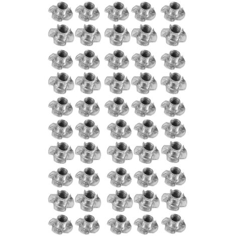 50pcs M8 metal Captive T Nuts Pronged Tee Blind Nuts Metric--