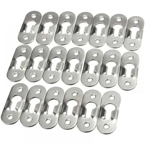 50Pcs Metal Keyhole Fastener Invisible Lockhole Hangers Metal Painting Hole Fasteners Metal Keyhole Hangers Fastener for Cabinet Mirrors Photo Frames Cupboards