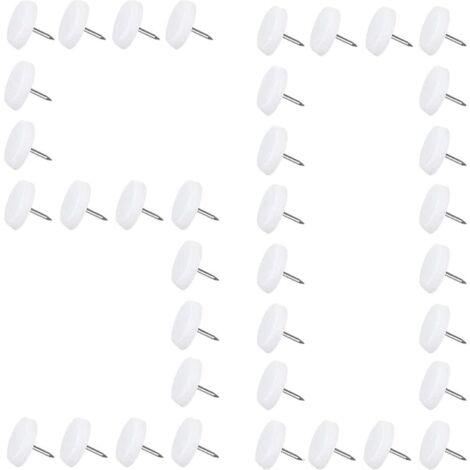 MISSDONG 50pcs Patin Glisseurs pour Meuble Tampon Pied Teflon a Clouer avec Vis Patin Chaise 20mm Quincaillerie du Meuble pour Protege Pied a Clouer de Meuble et Plancher - 5mm d'épaisseurs (20mm)