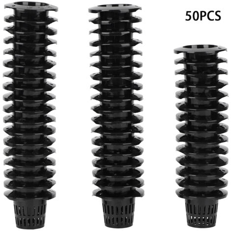 50Pcs PP Hydroponics Net Pot Soilless Cultivation Flower Planting Grow Mesh BasketBlack