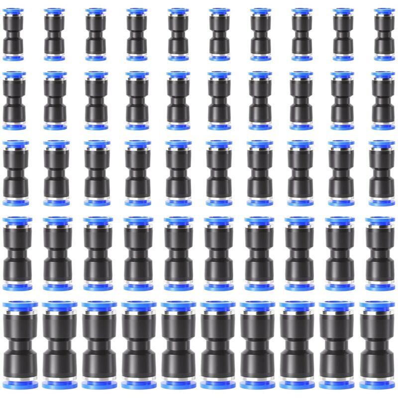 50pcs raccords pneumatiques raccords de connecteur rapide Push - in à passage direct combo 4 / 6 / 8 / 10 / 12