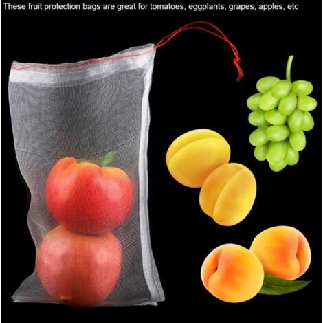 50pcs sacs de protection de fruits de plante sac de maille de cordon contre les insectes nuisibles outils de jardin （25  15 cm)