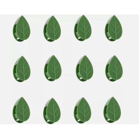 50Pcs Self-Adhesive Plant Climbing Wall Fixture Clips Leaf-Shaped Green Vine Clips for Indoor Plant Support, Gardening, Cable Organiser and Wall Decoration