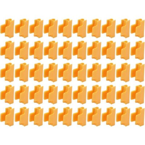 50Pcs Serre Pinces, Plastique Orange Film Boucle Clip pour 11mm Plant Stakes Serre Film Row Cover Filet Tunnel Hoop Clips