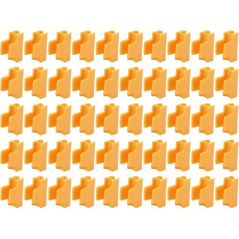 50Pcs Serre Pinces, Plastique Orange Film Boucle Clip pour 11mm Plant Stakes Serre Film Row Cover Filet Tunnel Hoop Clips